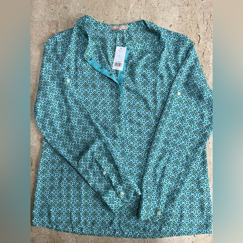 Banana Republic Blouse Geometric Print NWT 2013 Size Large